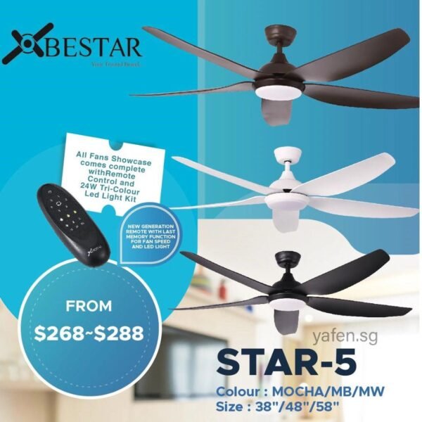 Bestar Ceiling Fan Singapore | Stylish & Efficient Cooling